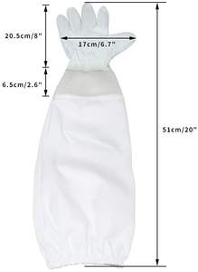 Gants apiculteurs en cuir de mouton à manches longues aérées, manchette anti-piqûre, protection de sécurité - Product Image 4