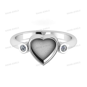 Coeur de qualité supérieure 8x8mm CZ ensemble cendres en résine joli cadeau de promesse pour maman en argent massif 925 souvenir bague d'éternité - Product Image 2