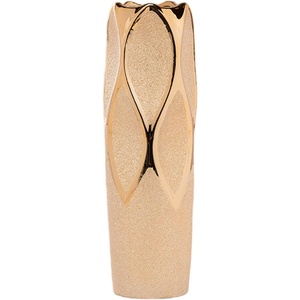 แจกันดอกไม้โลหะสีทองหรูหราเคลือบผงตกแต่งบ้านสำหรับการจัดดอกไม้ที่สวยงามเคลือบด้วยโลหะ - Product Image 1