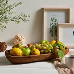 Bol à pâte et fruits en bois poli rustique bol de service et décoratif en bois naturel pour la cuisine, la salle à manger, la décoration intérieure de la ferme - Product Image 2