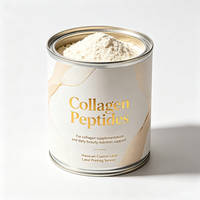 Étiquettes en paillettes dorées gaufrées et imperméables pour pots de poudre de collagène, fournies par l'usine Haoxuan, pour l'emballage nutritionnel