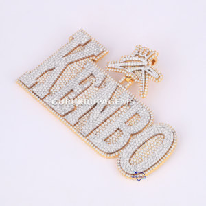 Venta caliente Hip Hop Diamond Pendant Hecho en 14kt Yellow Gold Lab Grown Diamond Mens Custom Jewelry Designs - Product Image 5