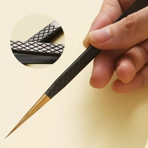 Black Stainless Steel Professional Eyelash Tweezers High Perfect Grip for Volume Eyelash Printing Extension Grafting Makeup - Product Image 4