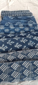 Rất Nhiều Loại Vải Trong Bán Buôn Giá Thấp Tỷ Lệ In Bagru Dabu Indigo In Siêu Mềm Siêu Chất Lượng Vải Cho Quần Áo - Product Image 2