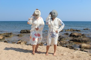 เสื้อคลุมอาบน้ำผ้ามัสลินตุรกีมีฮู้ดพิมพ์ลายสีสันสดใสสำหรับผู้หญิงผู้ชายเด็กผ้าขนหนูชายหาดสปาห้องน้ำบ้านโรงแรมแห้งเร็ว - Product Image 2