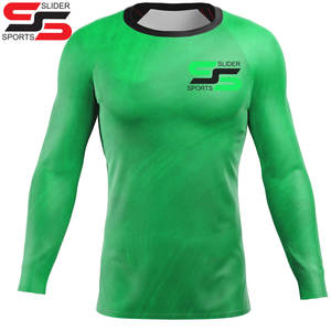 Vente en gros vierge OEM imprimé Compression court manches longues MMA Jiu Jitsu Logo personnalisé Rash Guards Bjj Rash Guard - Product Image 3