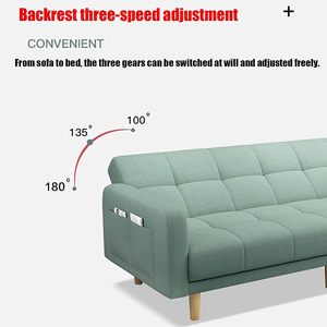 Mobilier de salon moderne gris pour bureau et appartement Accoudoirs réglables Ensemble canapé et futon pour bureau Ensemble canapé-lit à usage domestique - Product Image 2
