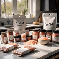 Sal del Himalaya Rosa Claro Orgánica Certificada, Gránulos Finos y Gruesos, Empaque Personalizable, Especias para Cocinar, Uso Energético