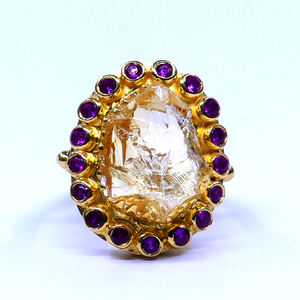 แหวน925ชุบทองเงินสเตอร์ลิงประดับมุกสีแดง - Product Image 3