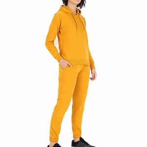 Nouvel ensemble de survêtements en molleton de coton uni à capuche pour femmes, mode d'hiver, logo personnalisé, coupe régulière, vêtements d'entraînement - Product Image 2