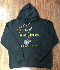 Sweat à capuche en bambou pour hommes, 2 pièces, Logo personnalisé, capuche à cordon de serrage vierge, pull, organique, vente en gros - Product Image 3