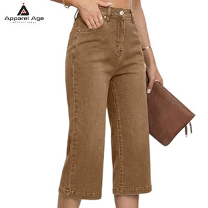 <b>Top</b> Quality Latest Design Women Jeans Capris Wholesale Design Your Own Women Capris Made In Pakistan - Product Image 6