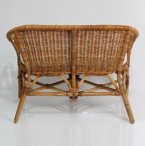 Banco de Patio con Estructura de Ratán Natural y Madera de Teca con Acabado Brillante, Duradero y Ecológico para Exteriores, Entrada o Parque - Product Image 5