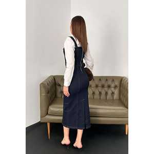 Colección al por Mayor de Vestidos de Mezclilla Gruesa con Lycra Azul para Mujer - Product Image 6