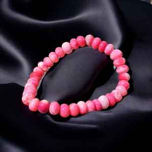 Hecho a mano 7-9mm Rosa ópalo con cuentas estiramiento para pulsera de moda caramelo piedra preciosa pulsera elegante joyería de moda regalo para mujer - Product Image 3