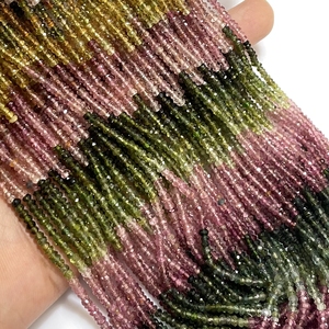 Perles en forme de rondelle à facettes multiples en tourmaline Perles en gros pour la fabrication de bijoux - Product Image 1