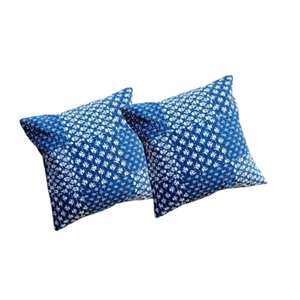Indigo <b>Blue</b> Geometric Digital Print 16x16 Cushion Cover Multicolor Handmade Decorative Throw Pillow for <b>Sofa</b> <b>Bed</b> Accent for Home - Product Image 4