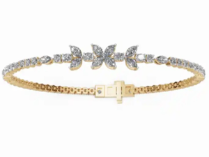 Mathildes Meadow Diamond Chain Bracelet 9kt 14kt 18kt Yellow <b>Rose</b> White <b>Gold</b> 3.756 Carats 65 Natural Diamonds Fine Jewelry - Product Image 4