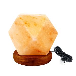 Diamond Shaped Salt Lamp with Multi Color USB LED <b>Light</b> Made From Natural Salt Crystal From Himalayan Mountains-Sian Enterprises - Product Image 1
