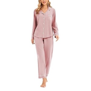Conjunto de Pijama de Dos Piezas para Mujer, Primavera-Verano, Estampado Animal, Tejido de Bambú y Microfibra, Transpirable, Cintura Elástica, Estilo Casual - Product Image 2