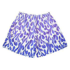 Pantalones cortos de malla de poliéster 100% para hombre, pantalones cortos morados/negros con sublimación gráfica personalizada, cintura elástica, pantalones cortos de moda callejera para hombre - Product Image 2