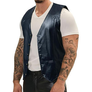 Men Real Leather Suit <b>Vest</b> Casual Western <b>Cowboy</b> <b>Vest</b> V Neck Lightweight Waistcoat Top Quality Custom Made 2025 New Style <b>Vests</b> - Product Image 5