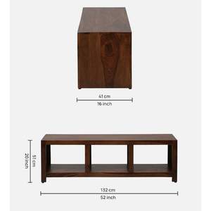 Consola de TV de madera Kelty Sheesham, diseño moderno para sala de estar, televisores de 55 pulgadas, acabado de teca provincial, resistente a los arañazos - Product Image 2