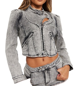 Veste décontractée pour femme, nouveau style, manches longues, veste tendance, rembourrage en coton, veste en jean d'automne, confortable, élégante, vêtements d'extérieur 2026 - Product Image 6