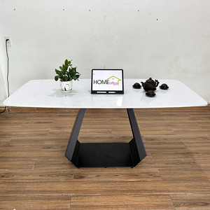 BA68116 Rectangular <b>Dining</b> <b>Table</b> Set 140/160x80 with Sintered Stone Top and Wooden Iron Legs for Hotels - Product Image 4