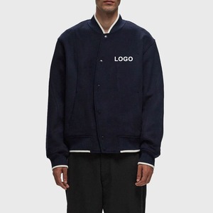 Veste en satin uni pour homme 2025, fermeture boutonnée, 100% laine, matelassée, longue, tenue de tous les jours, veste de baseball - Product Image 1