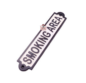 Plaque de porte en fonte pour zone fumeurs Décoration de plaque de porte rétro décorative en métal pour la décoration de la maison des toilettes (245x50mm) - Product Image 3