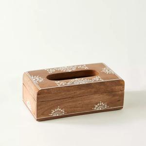 Caja de pañuelos de madera de mango, caja de pañuelos de pino hecha a mano de alta calidad, caja de soporte de pañuelos de madera maciza al por mayor - Product Image 2