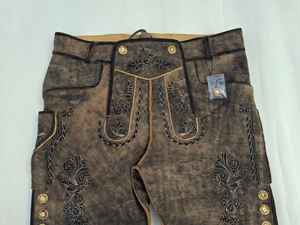 Bright Colors 100% Original Comfortable High Waist Casual Style Button Traditional Bavarian Leather <b>Shorts</b> for Men - Product Image 5