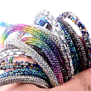 SSS Một Rõ Ràng Thủy Tinh Pha Lê Rhinestone Mềm Ống Sợi Dây Thừng Trang Trí Tự Làm Bông Dây Áo Dây Kéo Dây Giày Cho May Mặc Thủ Công Dec - Product Image 2