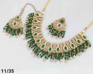 Chapado en oro antiguo hermoso impresionante circón cúbico cristal colgante gota gargantilla collar de boda joyería con pendientes para mujer - Product Image 2