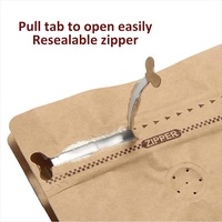 Sacs d'emballage en papier kraft à fond plat pour aliments pour animaux de compagnie, réutilisables, avec fermeture éclair latérale, en PE, avec valves de décompression, recyclables