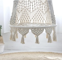 Fauteuil suspendu en macramé bohème 100% fait main, écologique, en cordon de coton couleur naturelle, qualité supérieure, forme carrée, pour plafond