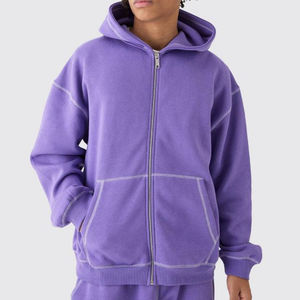 2025 de gran tamaño de manga larga contraste Stitch Zip Classic Hoodie Mens Hoodies con cremallera Sudadera con capucha para hombres Basics Hoodie - Product Image 3