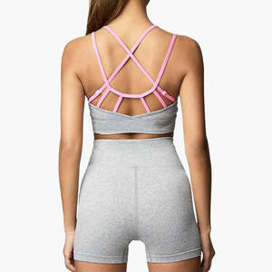 Nuevo estilo deportivo Fitness mujer Yoga conjuntos Yoga sujetador pantalones cortos conjunto al por mayor personalizado Fitness Yoga conjuntos - Product Image 2