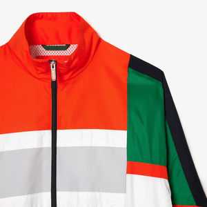 Nouvel arrivage en gros de veste coupe-vent zippée imperméable pour hommes avec doublure intérieure en maille bloc de couleurs deux poches avant pour 2025 - Product Image 3