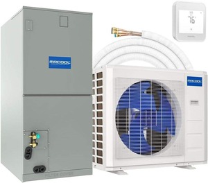 พร้อมจัดส่ง ปั๊มความร้อนแบบแยกส่วน 2.5 ตัน 17 SEER2 ระบบท่อลมแบบแยกส่วนหลายตำแหน่ง 35 ฟุต พร้อมชุดสายไฟสำเร็จรูปสำหรับติดตั้งเอง - Product Image 1