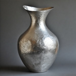 CTimelessTide Vase en nickel brossé pour un style moderne Design gaufré Décoration intérieure Déclaration d'accent - Product Image 5