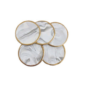 Kitchen Accessories <b>Placemat</b> <b>White</b> Hexagon Round Square Customization Cup Mats & Pads Marble Coasters for Drinks - Product Image 1