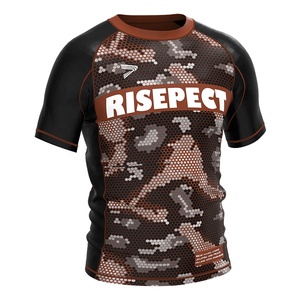 Moda No Gi Fight sublimado traje de baño de secado rápido personalizado Mma Bjj Rashguard manga corta Slim Fit - Product Image 2