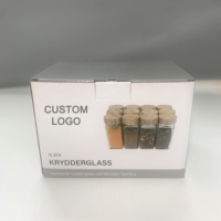 Logo personnalisé 12pcs 4oz pots à épices en verre transparent avec couvercle en plastique de bambou ensemble de conteneurs vides pour assaisonnement de cuisine outils pour herbes et épices