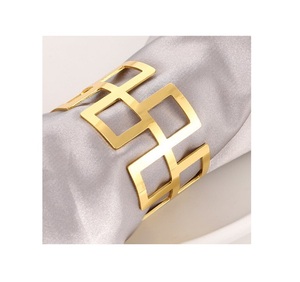 Porte-serviettes en aluminium doré, robuste, classique, écologique, pour mariage, fête, événement, design floral - Product Image 1