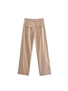 Pantalones Cargo para Mujer con Bolsillos, Cintura Elástica, Frente Plano, Estilo Vintage de Moda de Verano - Product Image 5