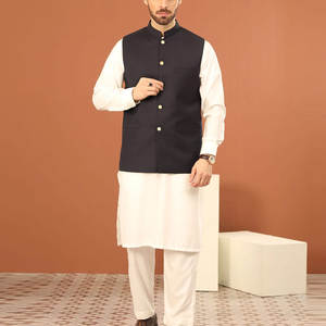 Chaleco personalizado hecho de tela suave para hombre, nueva moda, estilo de tendencia, abrigo de cintura para hombre para Mehndi - Product Image 3