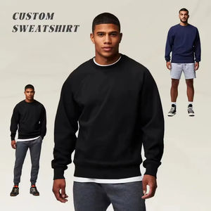 Sweats en coton épais personnalisé solide Applique impression numérique saison d'hiver français éponge doublé tissé coupe ample - Product Image 4