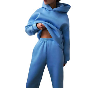 Sweatshirts et sweats à capuche personnalisés pour femmes dans les grandes tailles Ensemble de pantalons de survêtement personnalisés en deux pièces et de sweat à capuche surdimensionné - Product Image 1